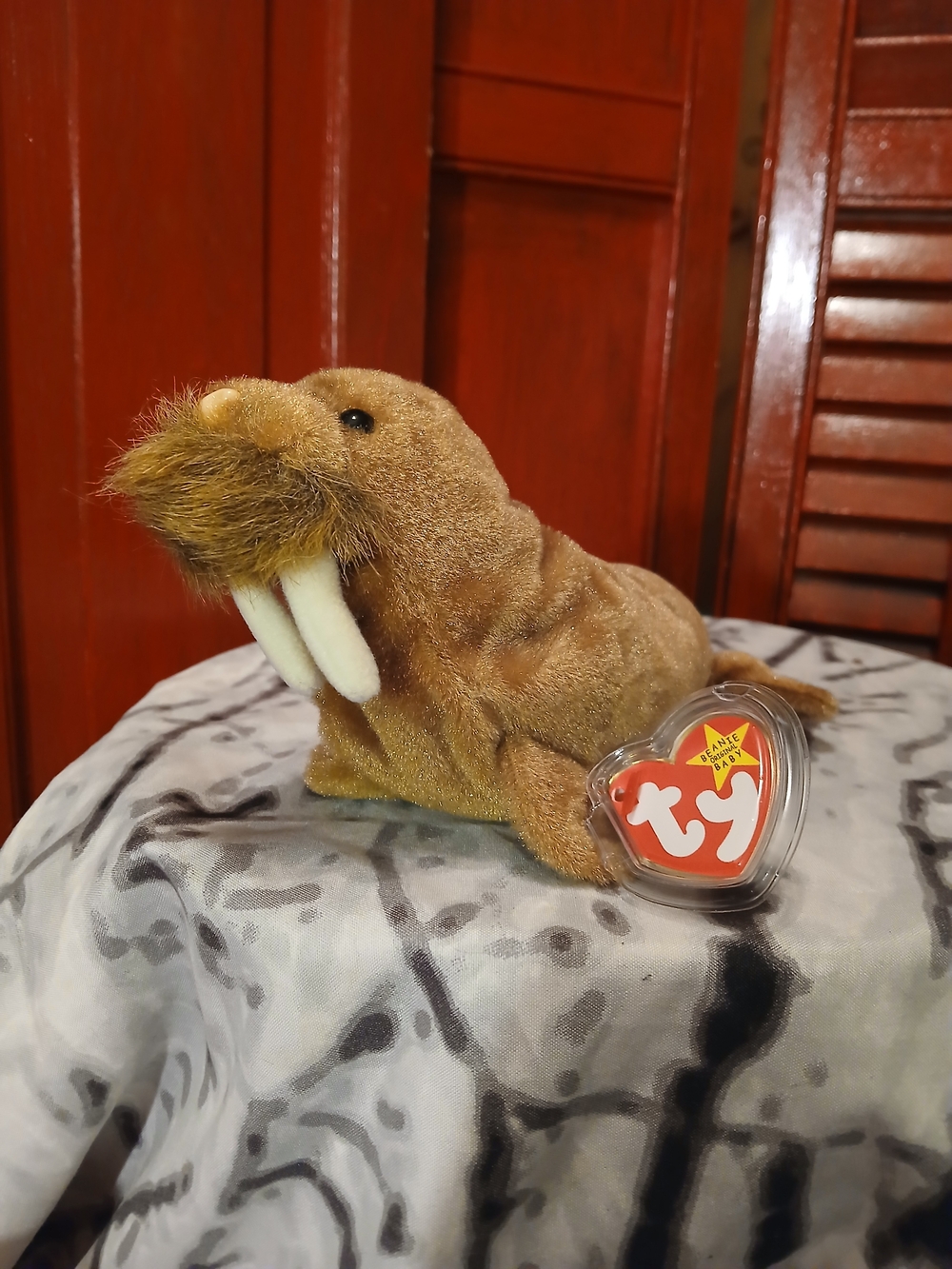 Ty Brown Paul The Walrus Retired Plush with White Tusks